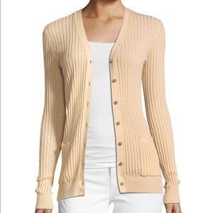 vince. Skinny Rib-knit Cashmere Cardigan